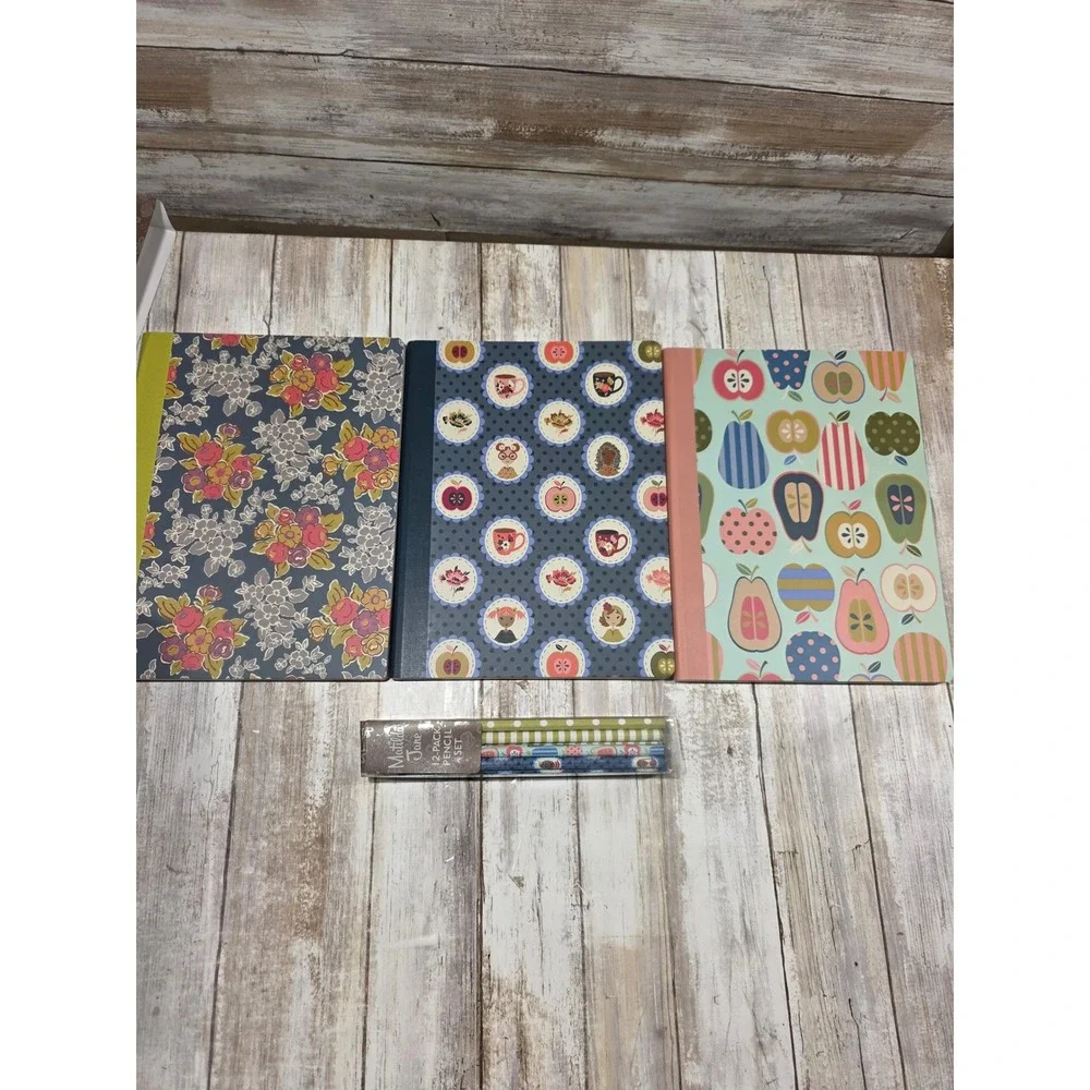 Matilda Jane‎ 3-Pack Composition Notebooks and 12-Pack Pencil Set Floral Fruit